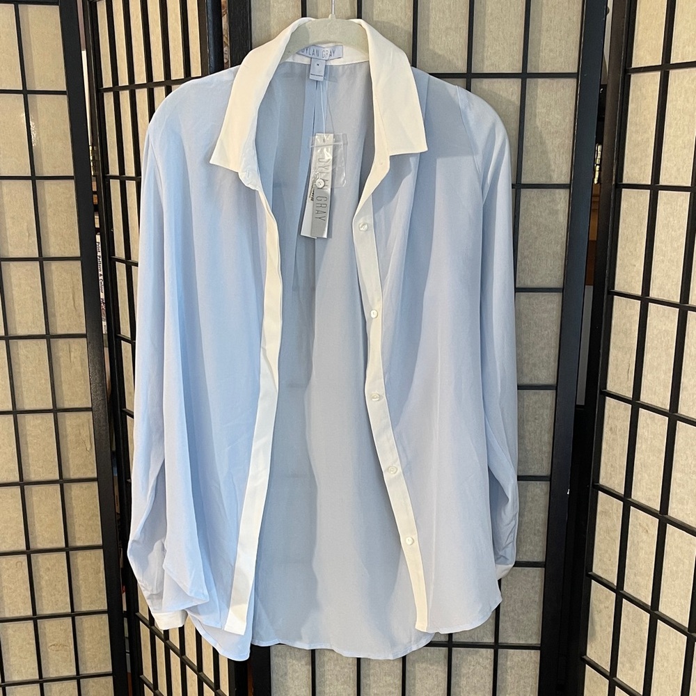 Dylan Gray Light Blue Women’s Silk Shirt